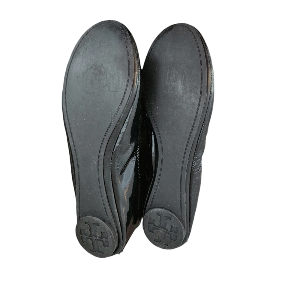 Tory Burch Black Patent Leather Eddie Ballet Flats EUC - Picture 7 of 8